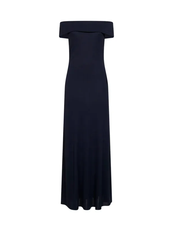 Dress Off-the-Shoulder Jersey Blue made by Alaia