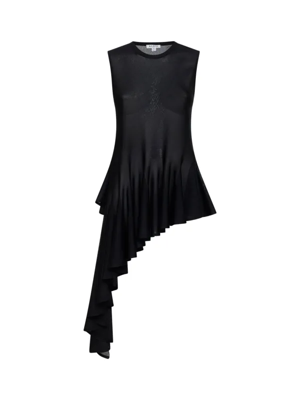 Top Asymmetric Godet Black made by Alaia