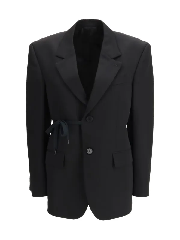 Tailored Jacket Barathea Wool Black made by Balenciaga