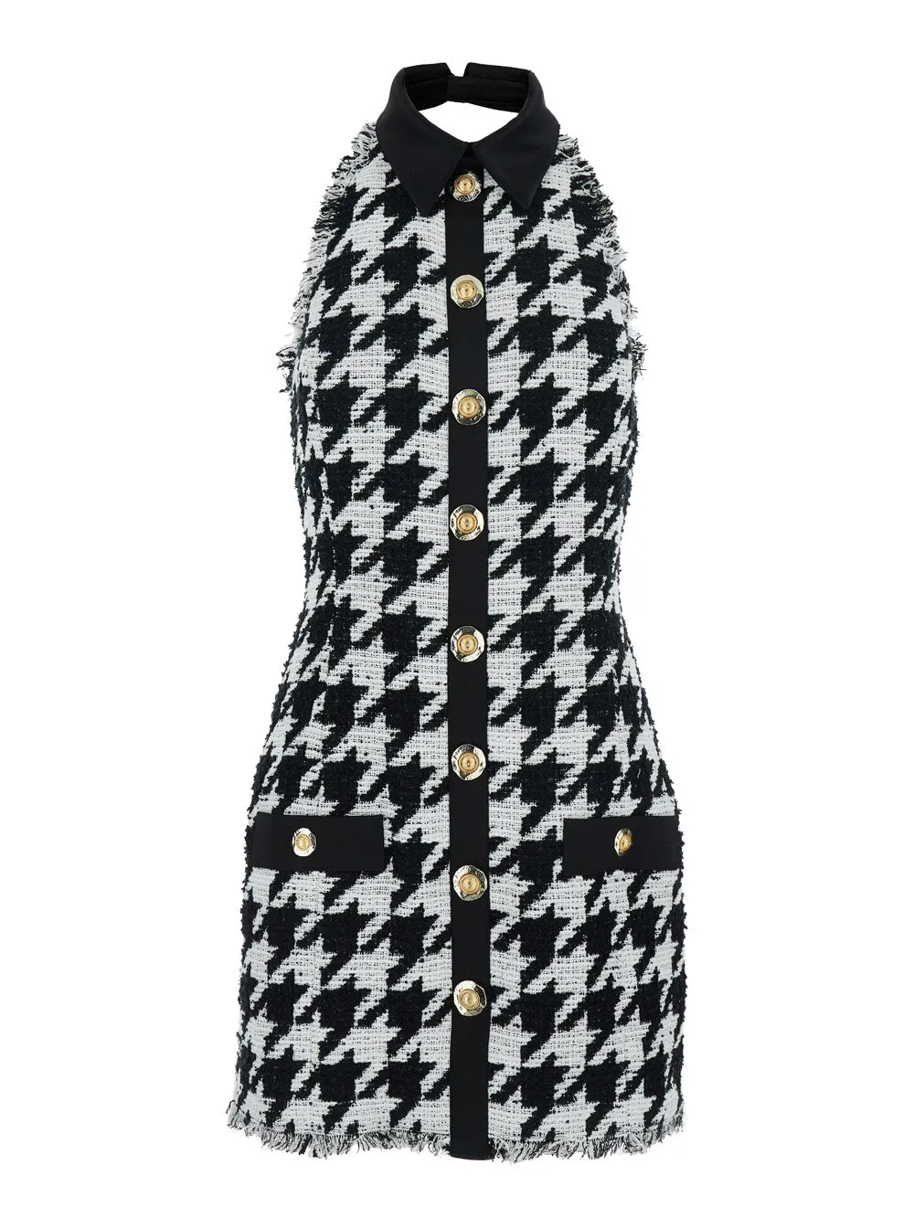 Halterneck Mini Dress with Houndstooth Motif sold by Lord & Taylor