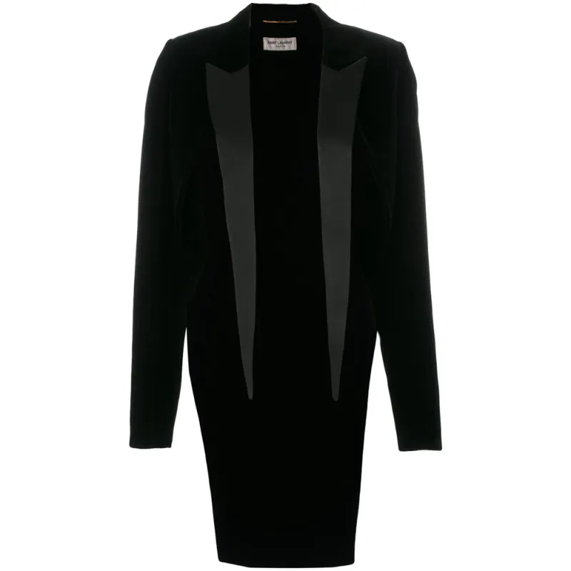 Tailcoat Blazer Black Satin Lapels made by Yves Saint Laurent