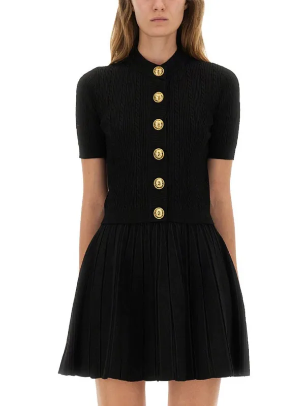 Knitted Cardigan in Black made by Balmain