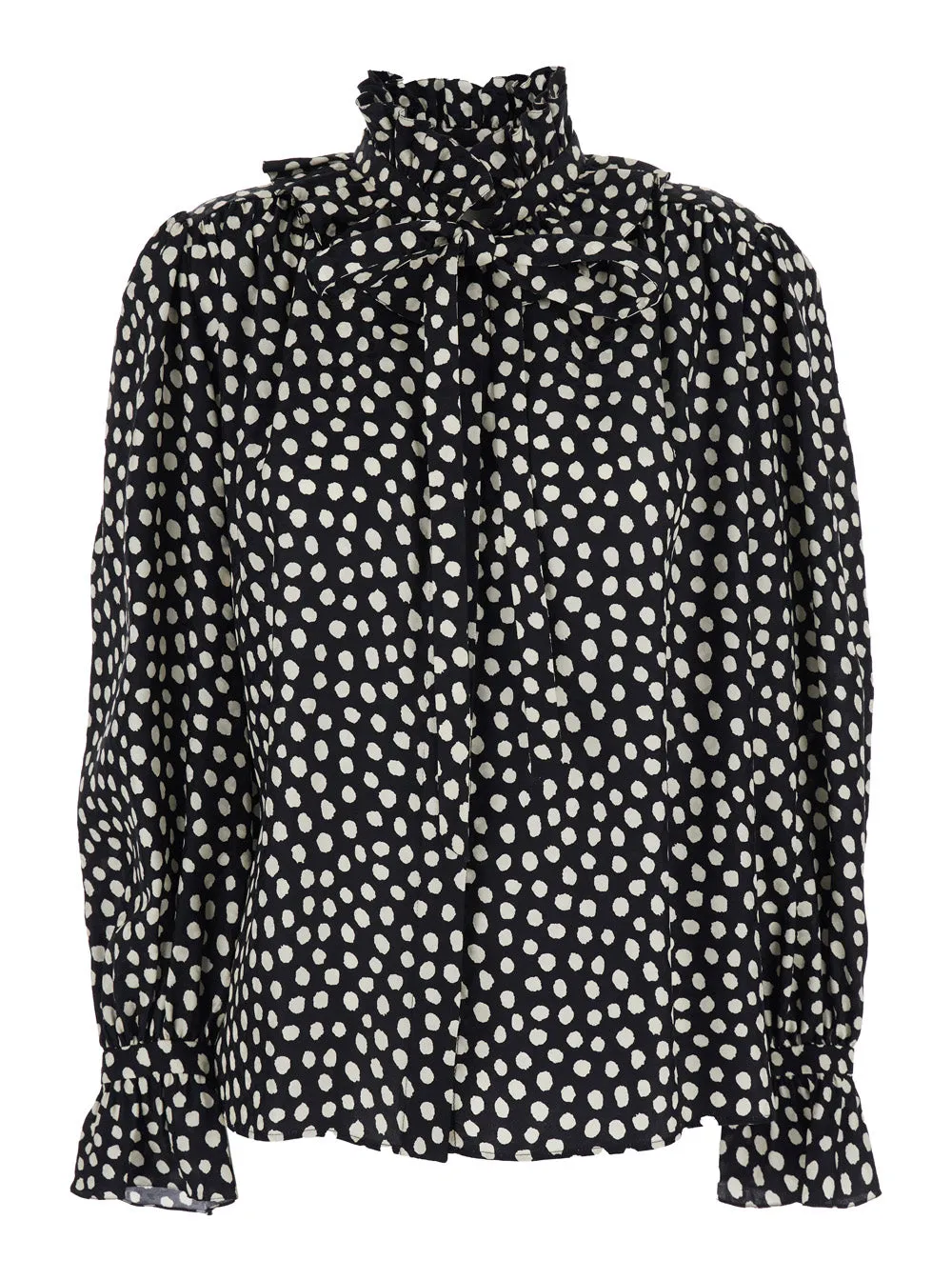 Blouse High-Neck Silk Black sold by Lord & Taylor