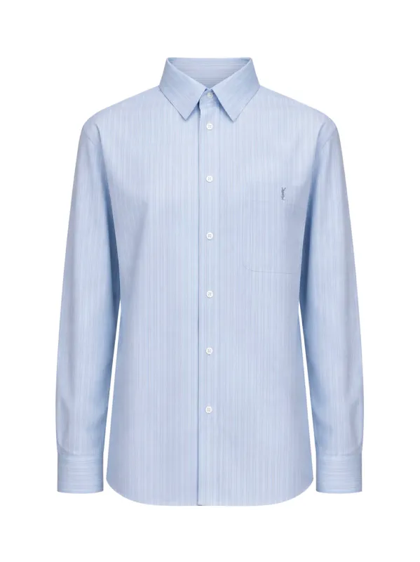 Shirt Cassandre Light Blue Cotton Poplin made by Yves Saint Laurent