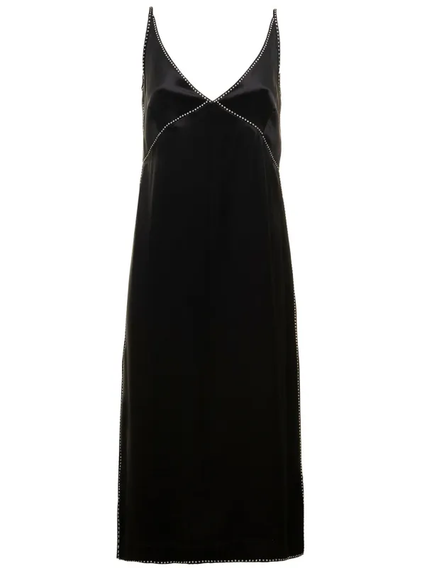 Black Slip Dress with Sequin Embellishment made by Dries Van Noten