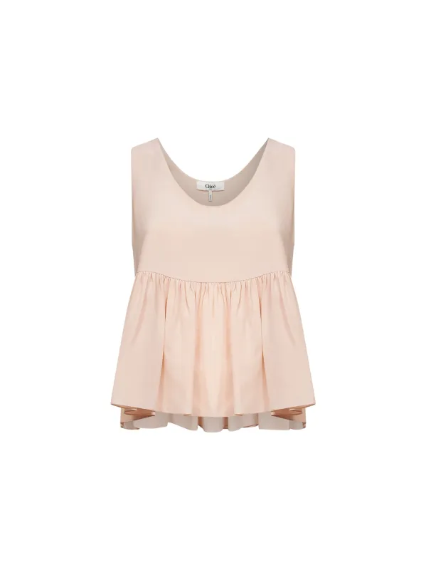 Pink Sleeveless Fluid Top made by Chloe