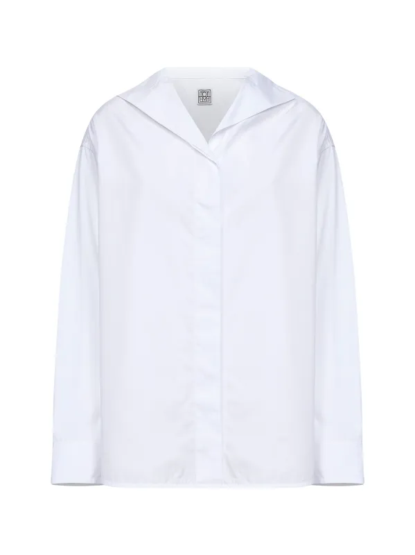 Shirt White Cotton Poplin made by Toteme