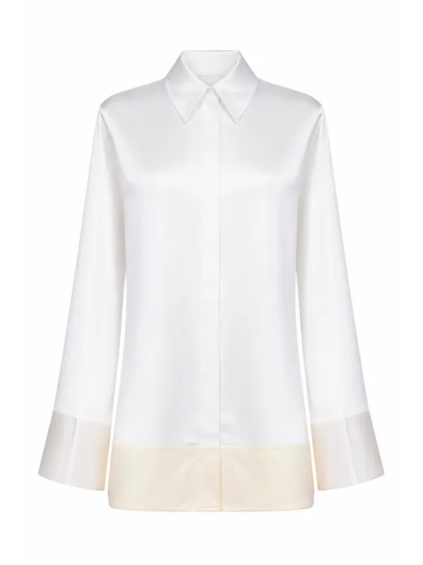 Shirt Tuxedo-Style White Satin made by Toteme