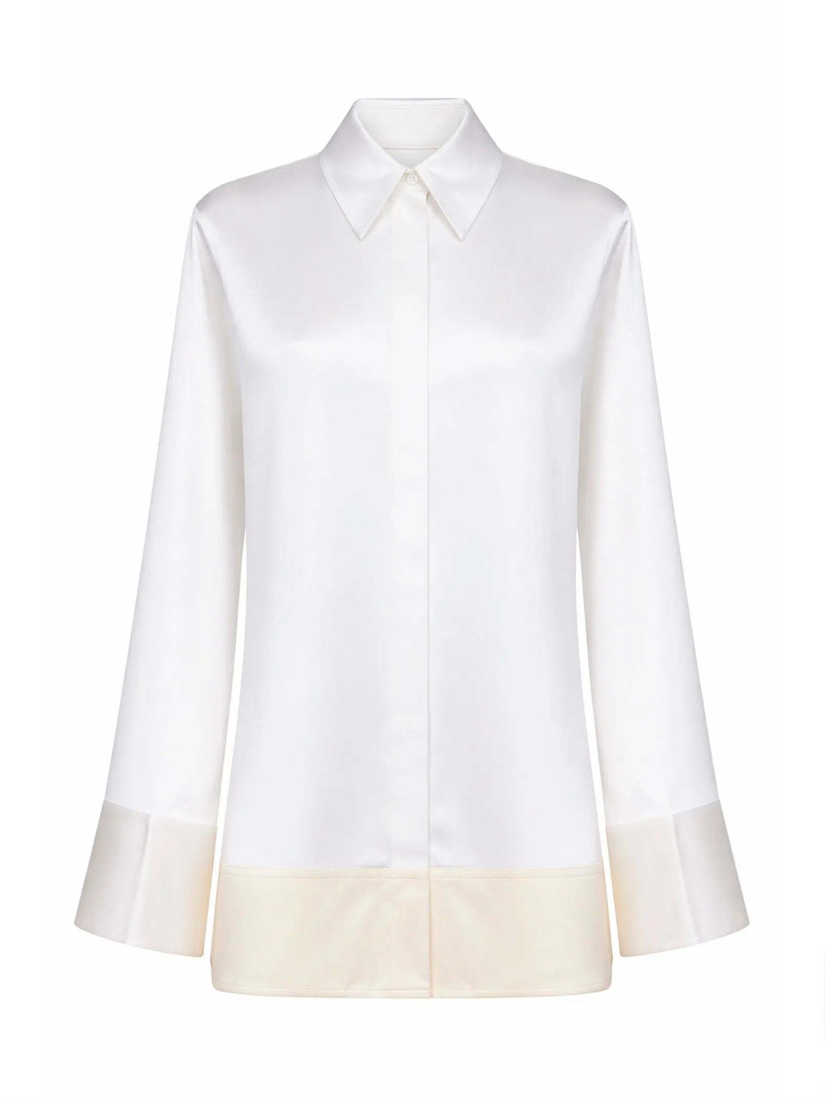 Shirt Tuxedo-Style White Satin sold by Lord & Taylor