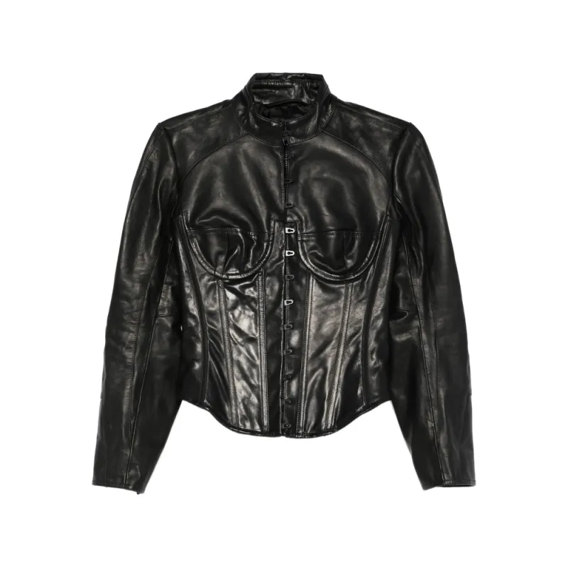 Leather Jacket Calf Leather Black made by Balenciaga
