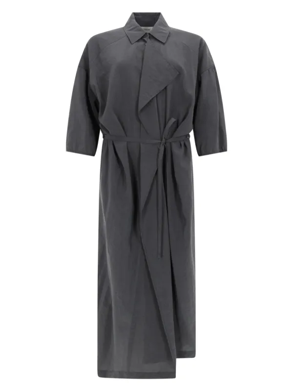 Asymmetrical Silk Dress Grey made by Lemaire