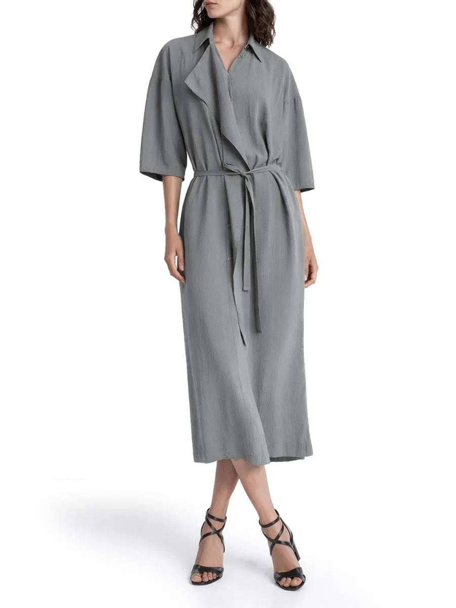 Asymmetrical Silk Dress Grey sold by Lord & Taylor product image thumbnail 3