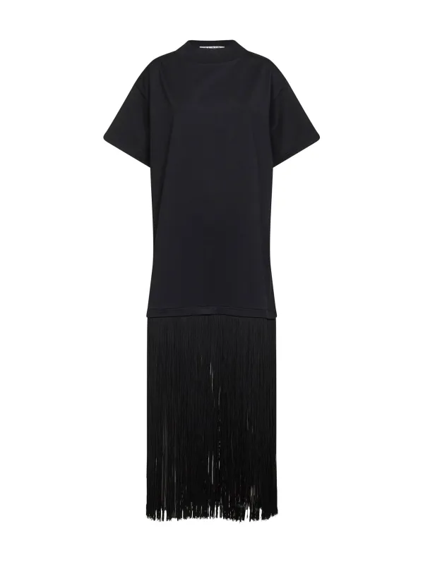 Dress T-shirt-Style Black Cotton made by Alaia