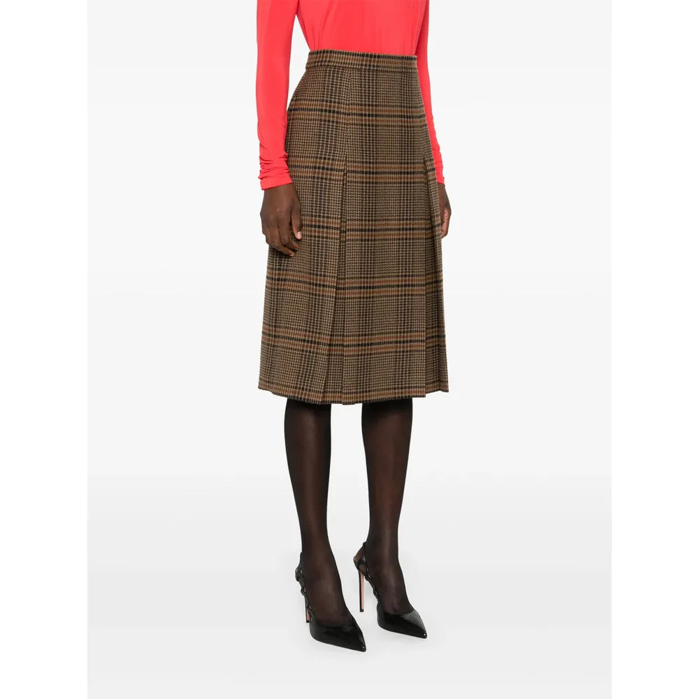 Pleated Skirt Brown Wool sold by Lord & Taylor product image thumbnail 3