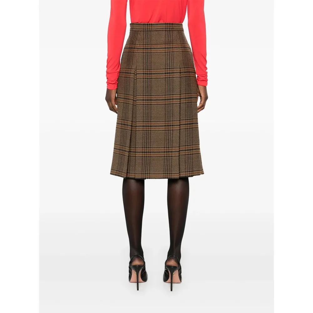 Pleated Skirt Brown Wool sold by Lord & Taylor product image thumbnail 4
