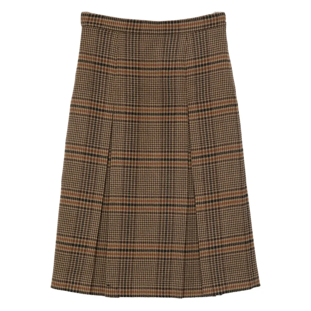 Pleated Skirt Brown Wool sold by Lord & Taylor