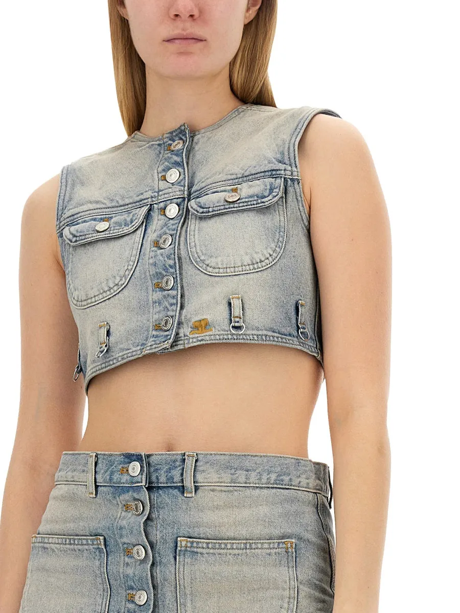 Top Cropped in Denim sold by Lord & Taylor product image thumbnail 3