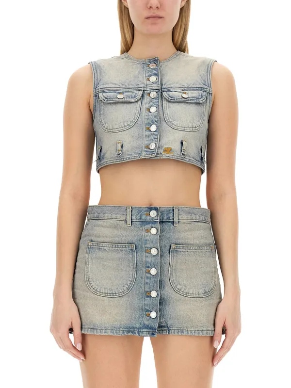 Top Cropped in Denim made by Courreges