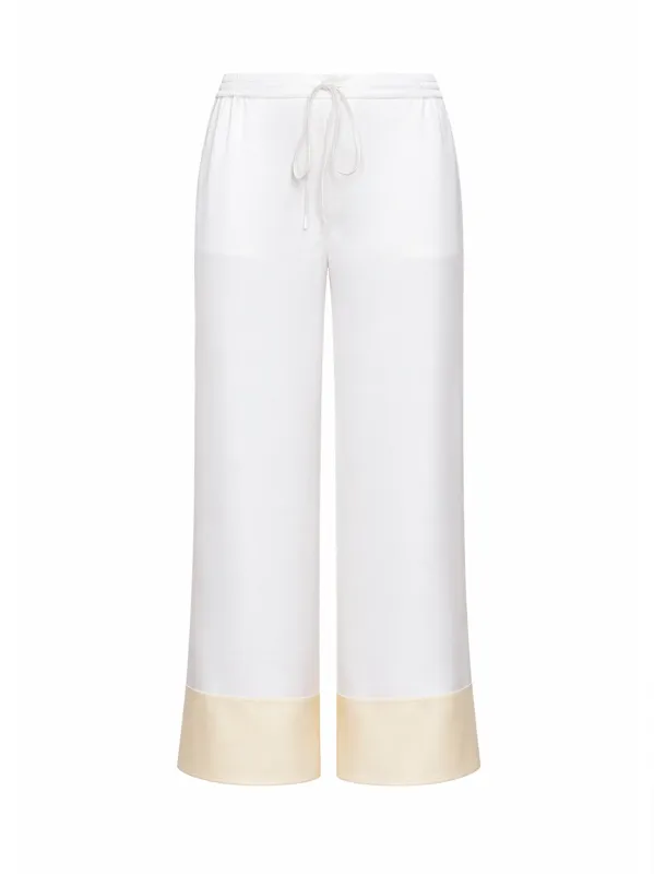 Trousers Satin Drawstring White made by Toteme