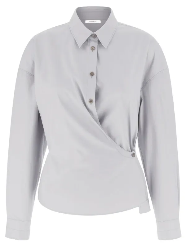 Shirt Straight Collar Twisted Grey made by Lemaire