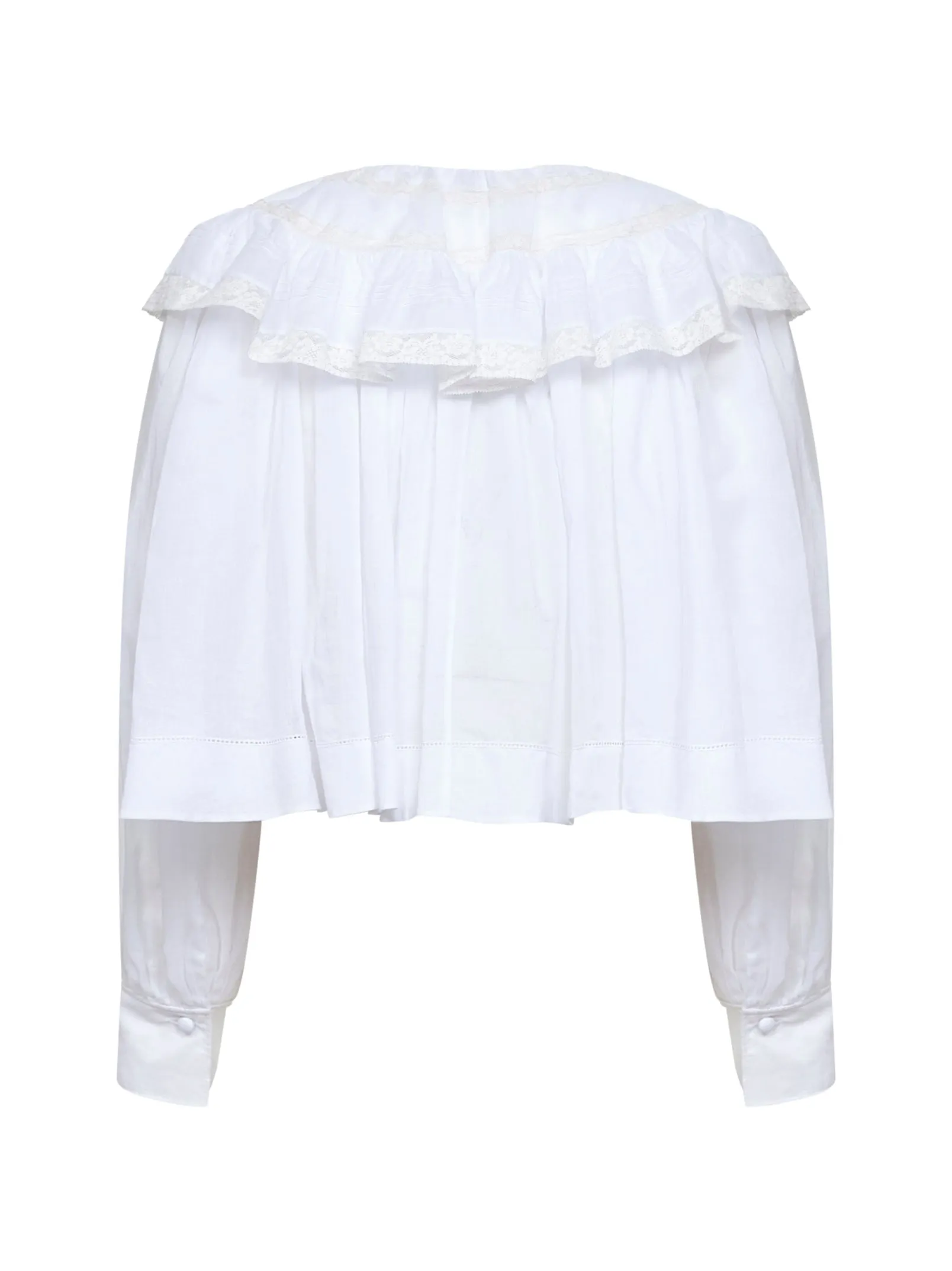 Cropped Top Milk Cotton Voile and Lace sold by Lord & Taylor product image thumbnail 2
