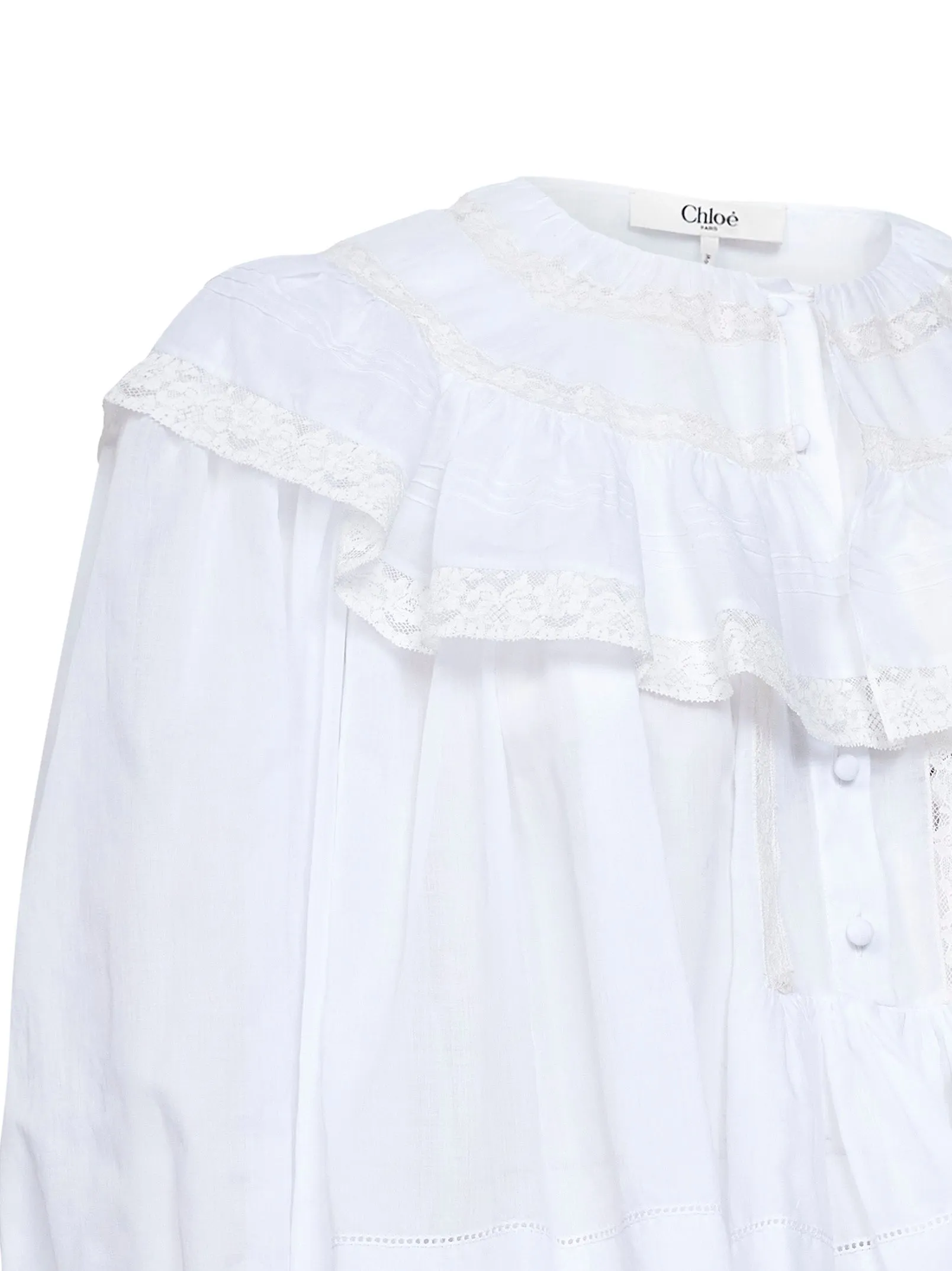 Cropped Top Milk Cotton Voile and Lace sold by Lord & Taylor product image thumbnail 3