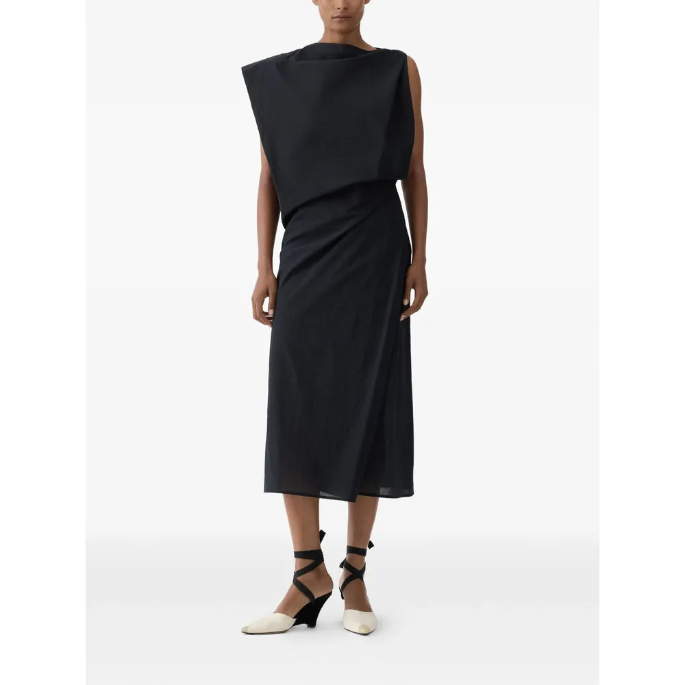 Draped Sleeveless Dress Black sold by Lord & Taylor product image thumbnail 4
