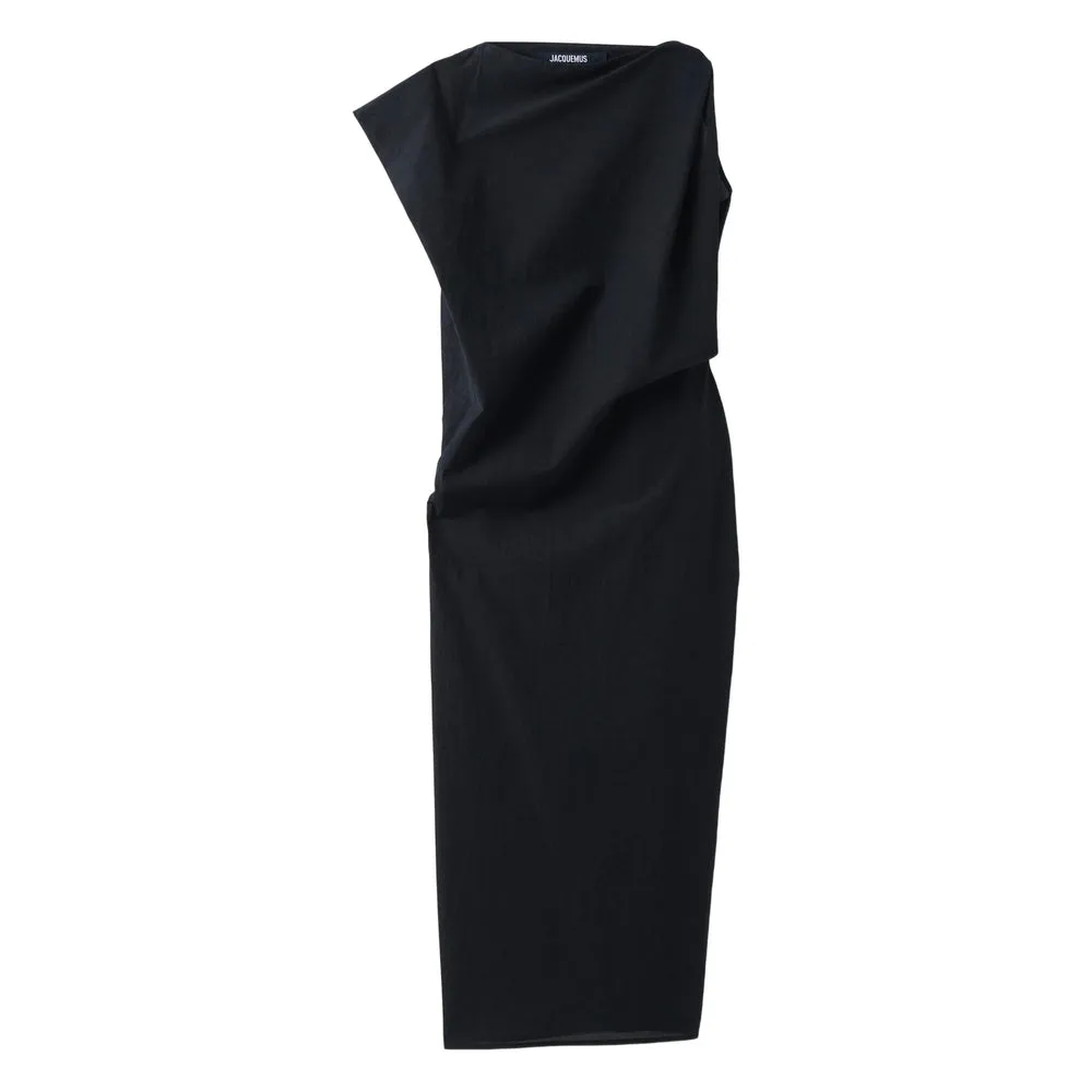 Draped Sleeveless Dress Black sold by Lord & Taylor