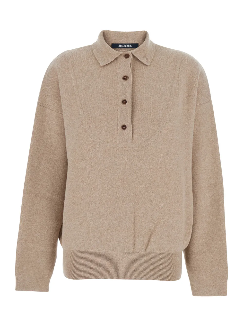 Beige Sweater with Polo Style Collar sold by Lord & Taylor