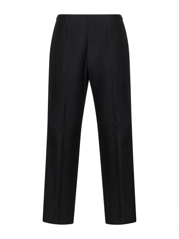 Black Wool and Silk Slim Evening Trousers made by Toteme