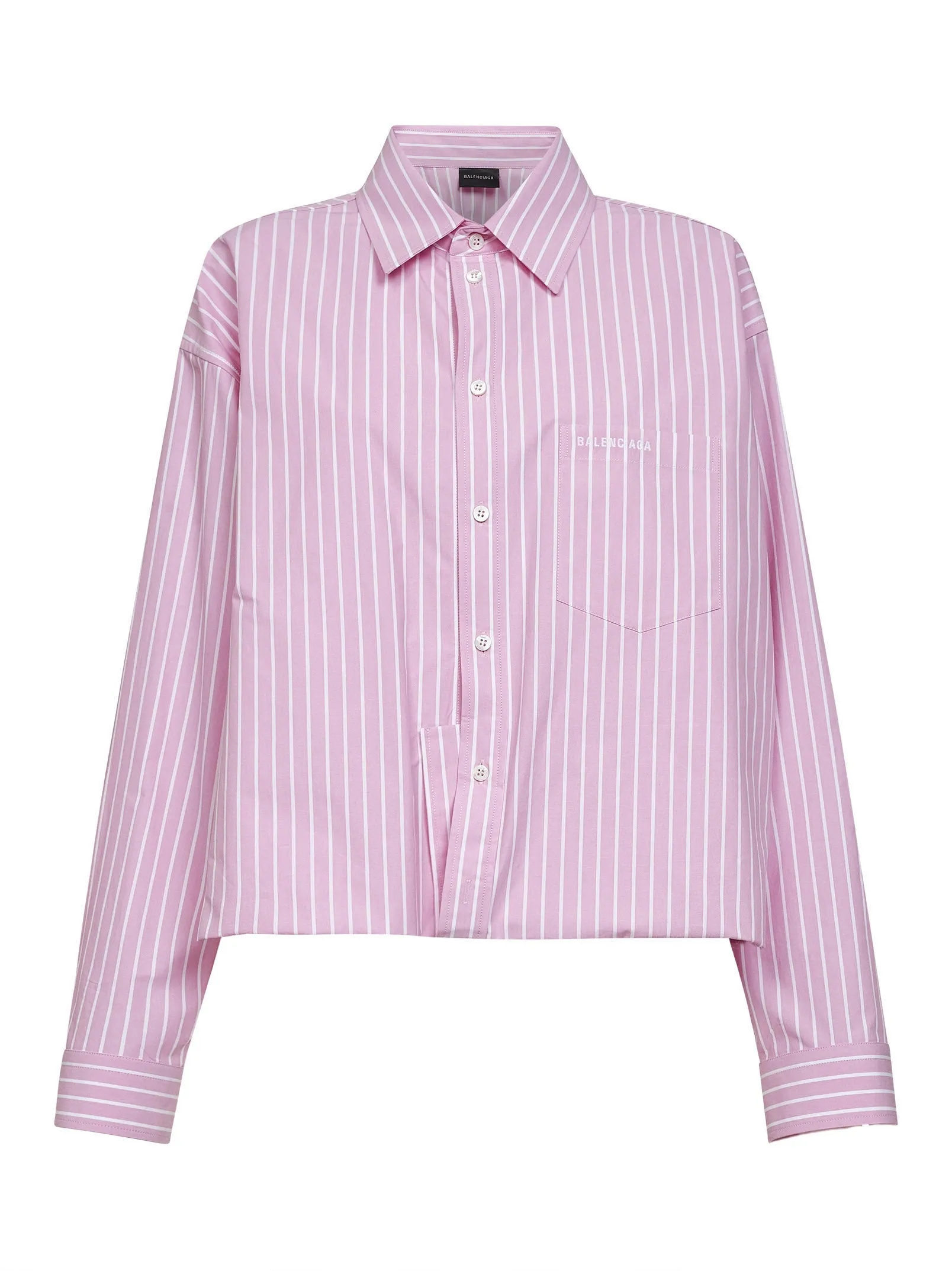 Pink and White Striped Cotton Folded Shirt sold by Lord & Taylor