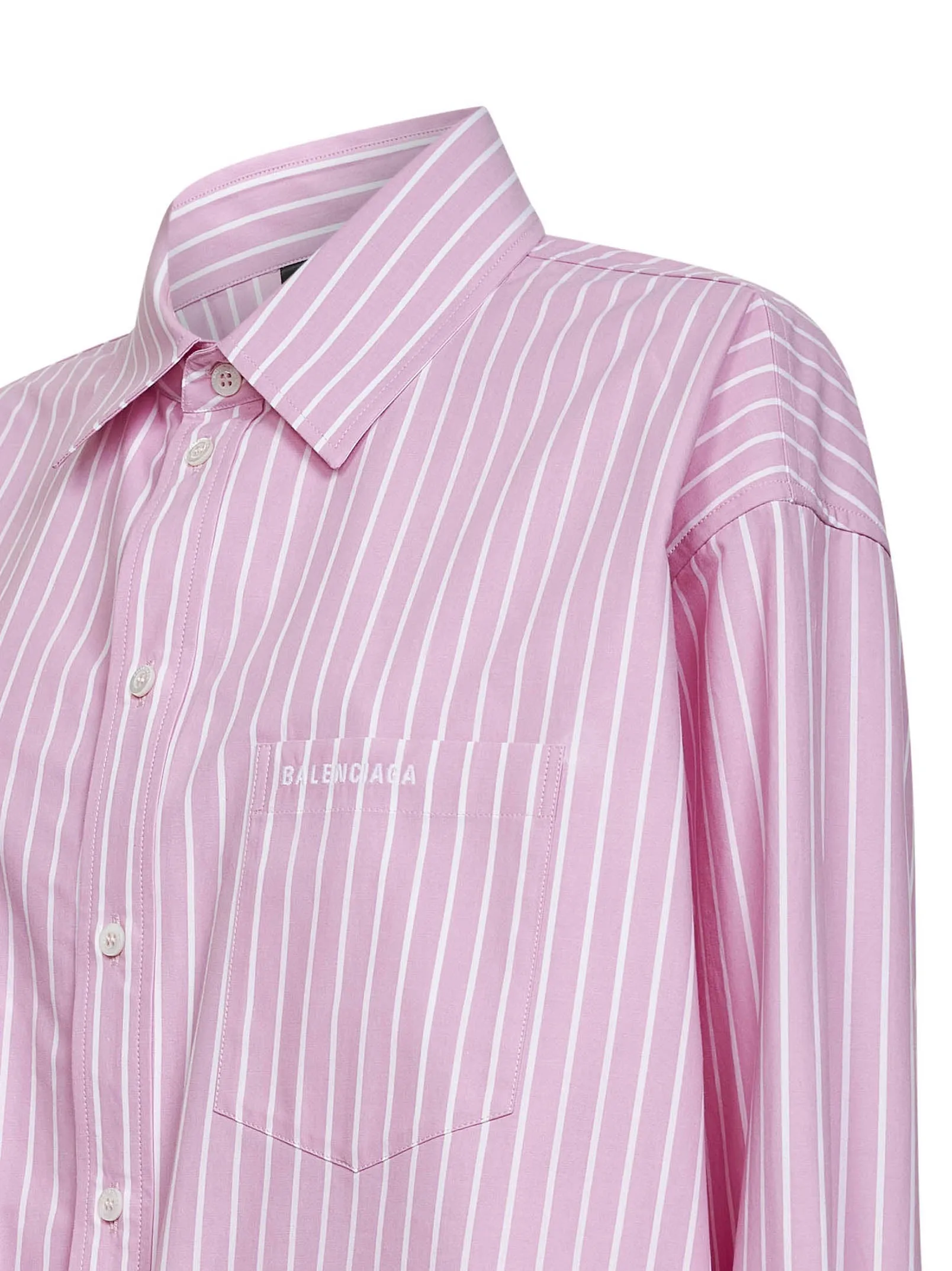 Pink and White Striped Cotton Folded Shirt sold by Lord & Taylor product image thumbnail 3
