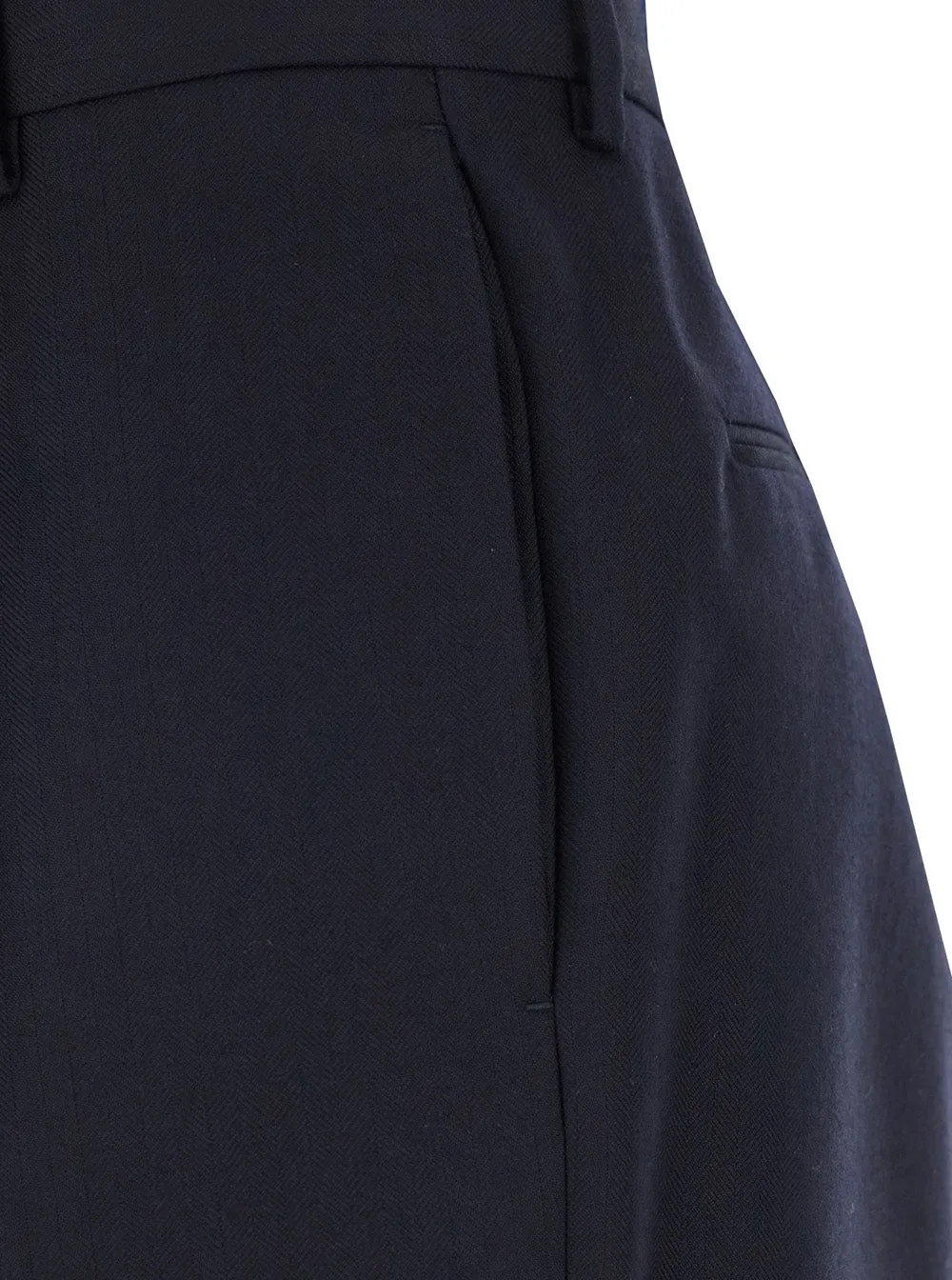 Blue Wide Leg Wool Pants with Pockets sold by Lord & Taylor product image thumbnail 3