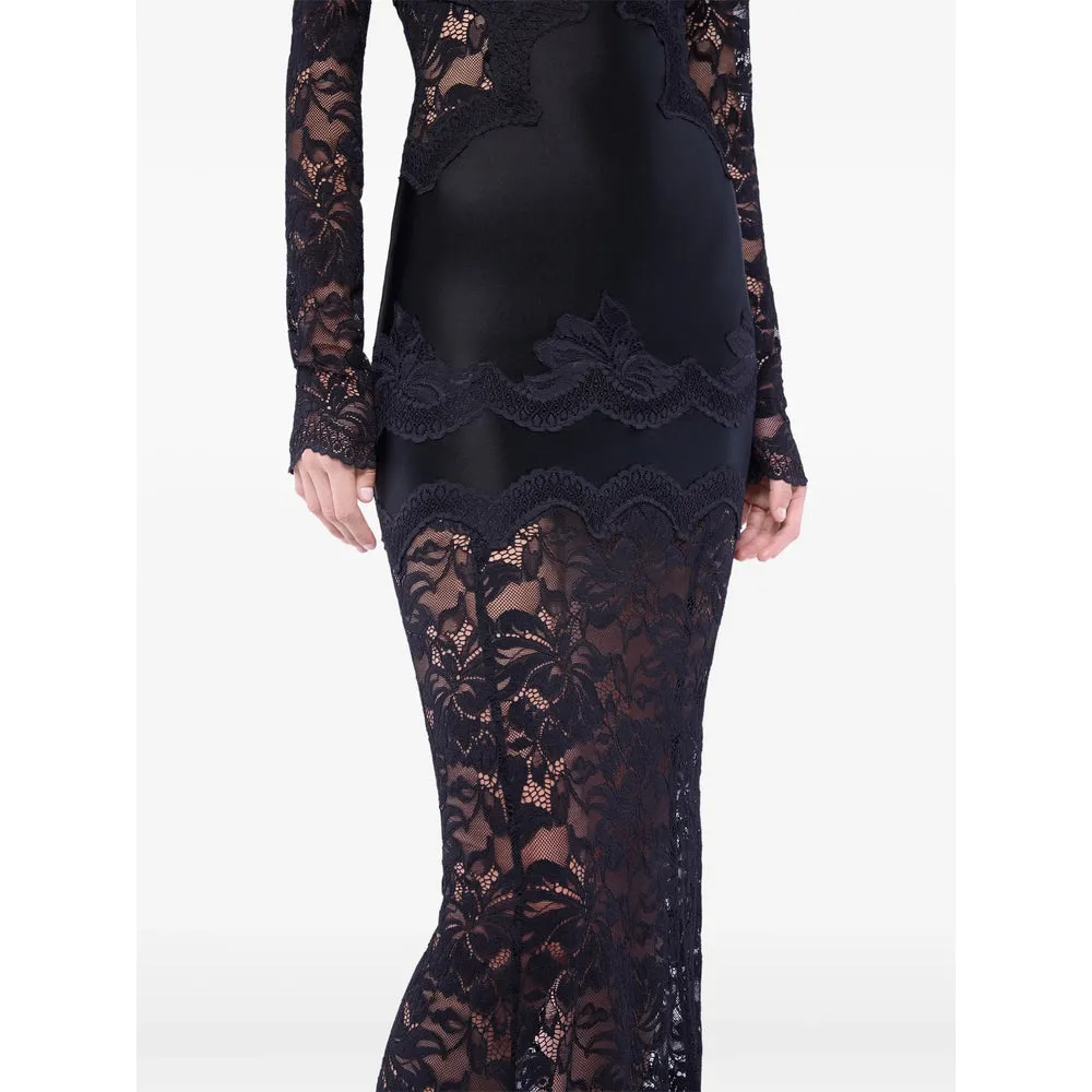 Black Long Sleeve Dress with Scalloped Trim sold by Lord & Taylor product image thumbnail 2