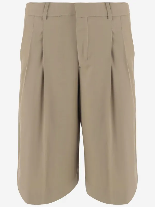 Wool Short Trousers Beige made by Ami