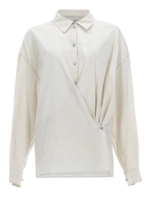 Shirt Straight Collar Twisted Ivory made by Lemaire