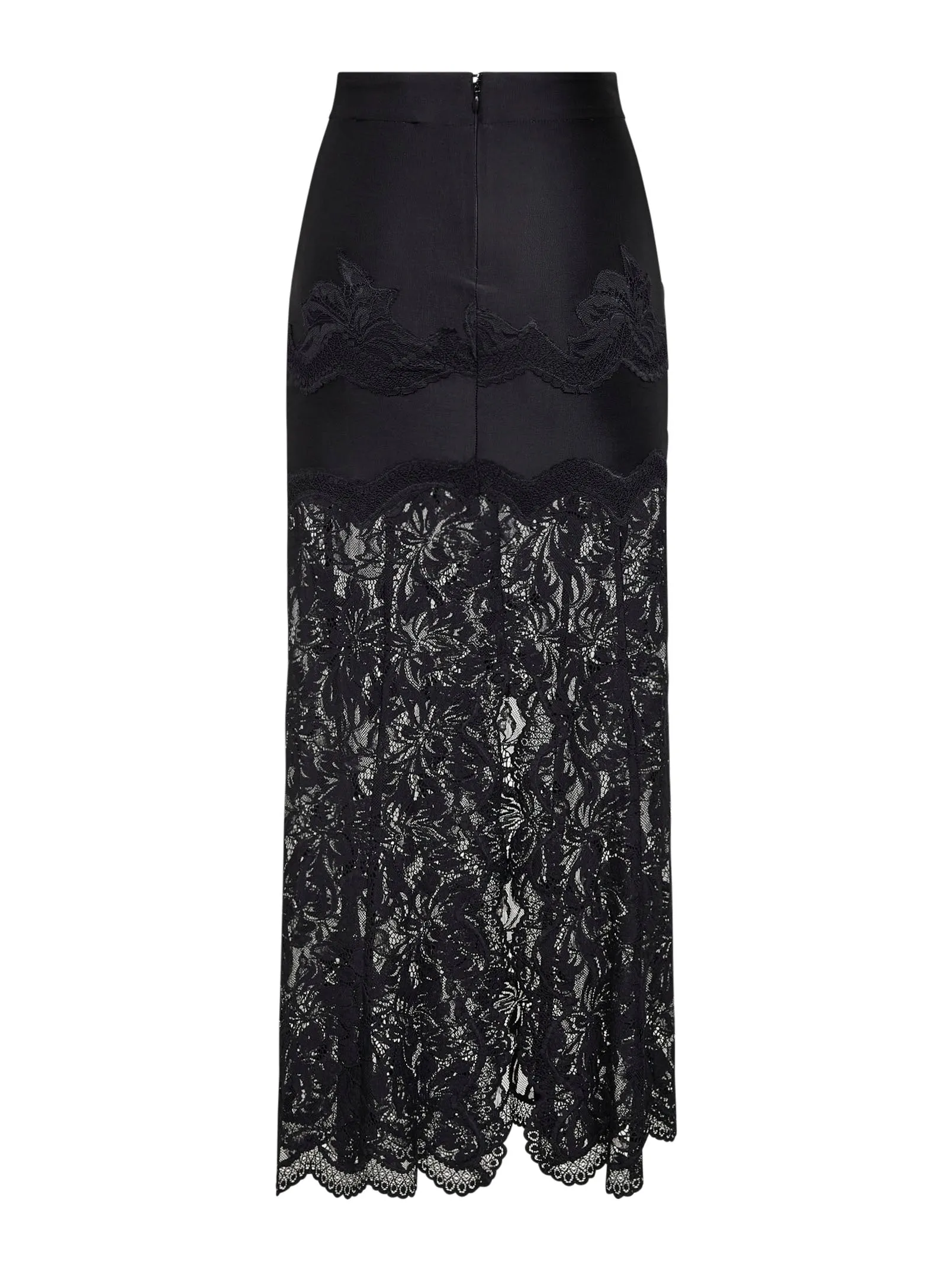 Black Viscose Jersey and Lace Midi Skirt sold by Lord & Taylor product image thumbnail 2