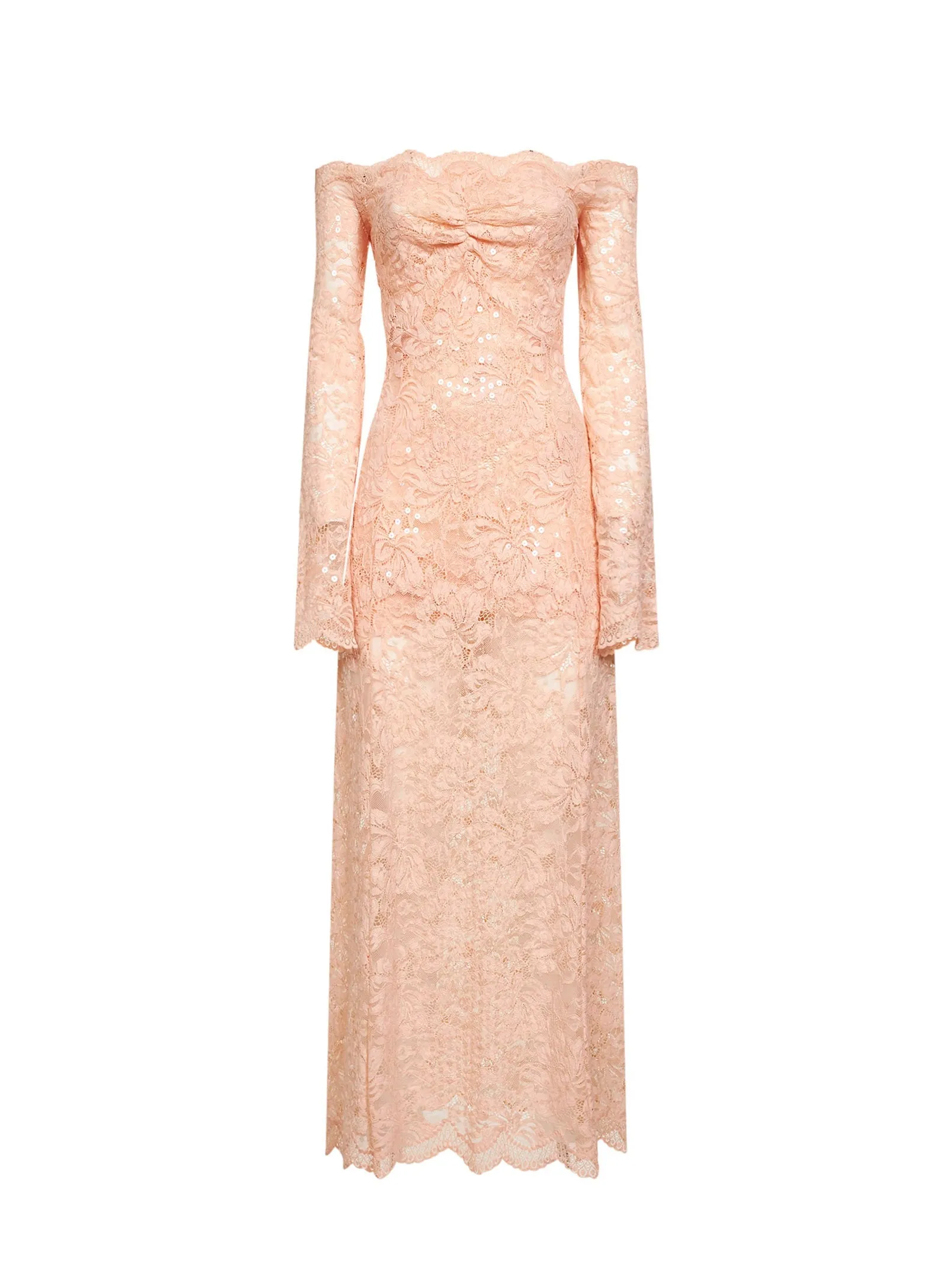Midi Dress Salmon Pink Embroidered Sequins sold by Lord & Taylor