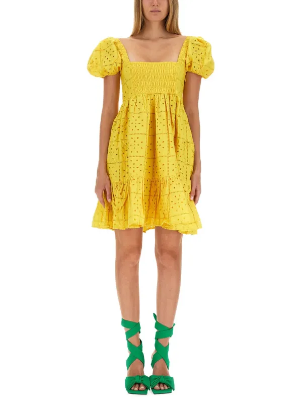 Mini Dress in Yellow made by Ganni