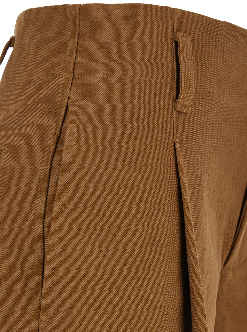 Brown Wide Leg Cotton Pants with Belt Loops sold by Lord & Taylor product image thumbnail 3