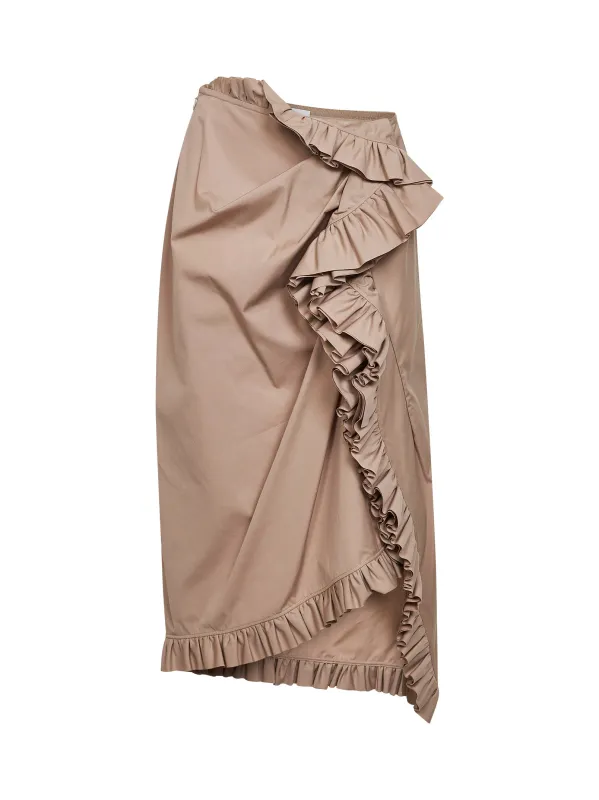 Skirt Poplin Beige made by Dries Van Noten