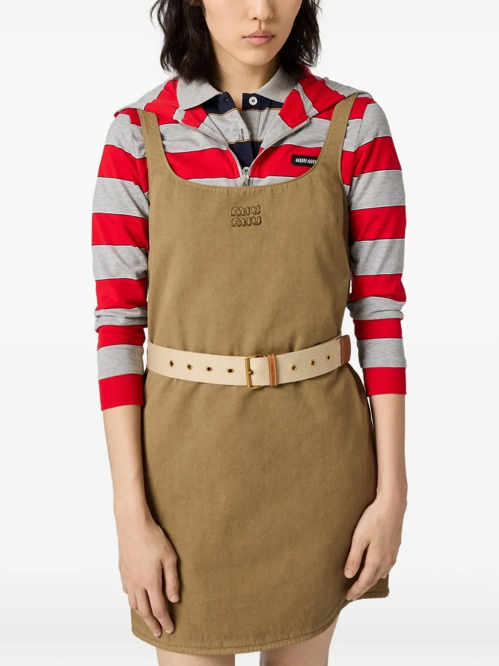 MILITARY GREEN STRAPS DRESS WITH BELT sold by Lord & Taylor product image thumbnail 2