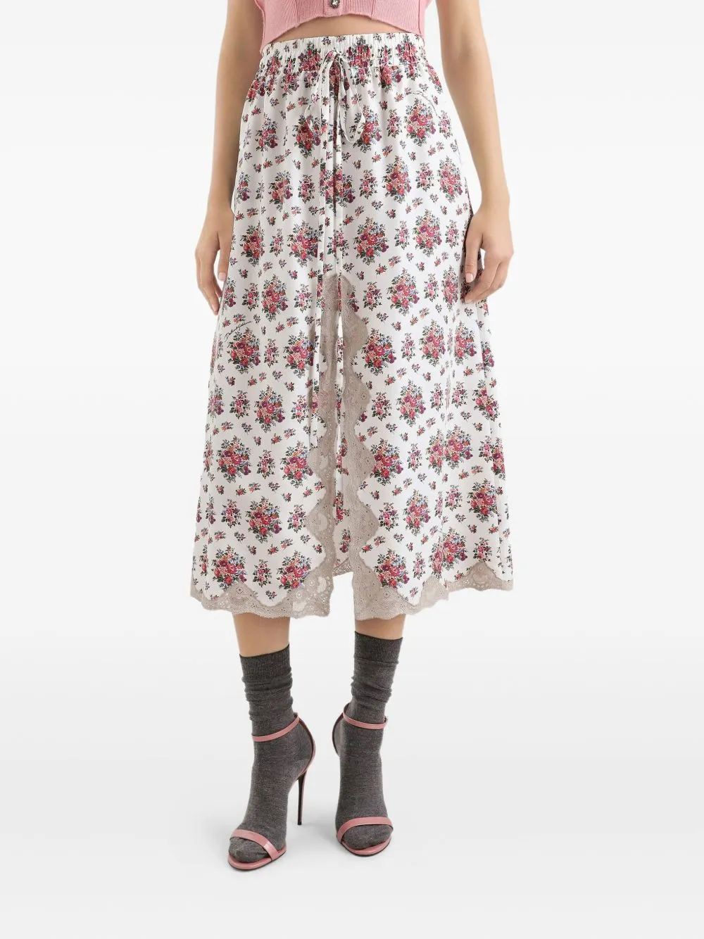 WHITE SKIRT WITH FLOWERS, LONG ELAST BAND sold by Lord & Taylor product image thumbnail 5