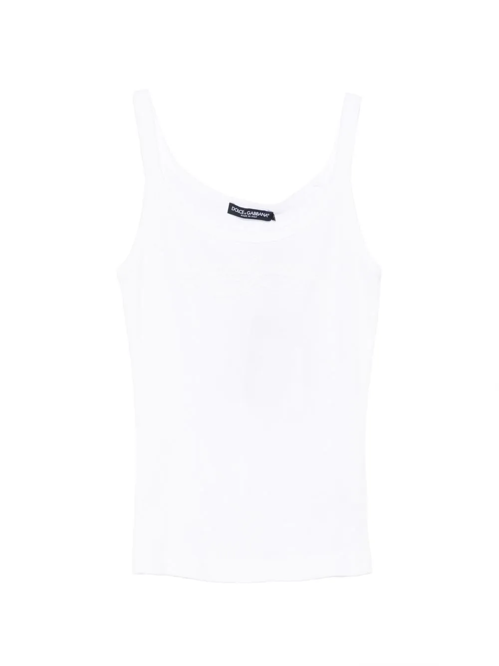 WHITE RIBBED TANK TOP WITH EMBROIDERED LOGO sold by Lord & Taylor product image thumbnail 5