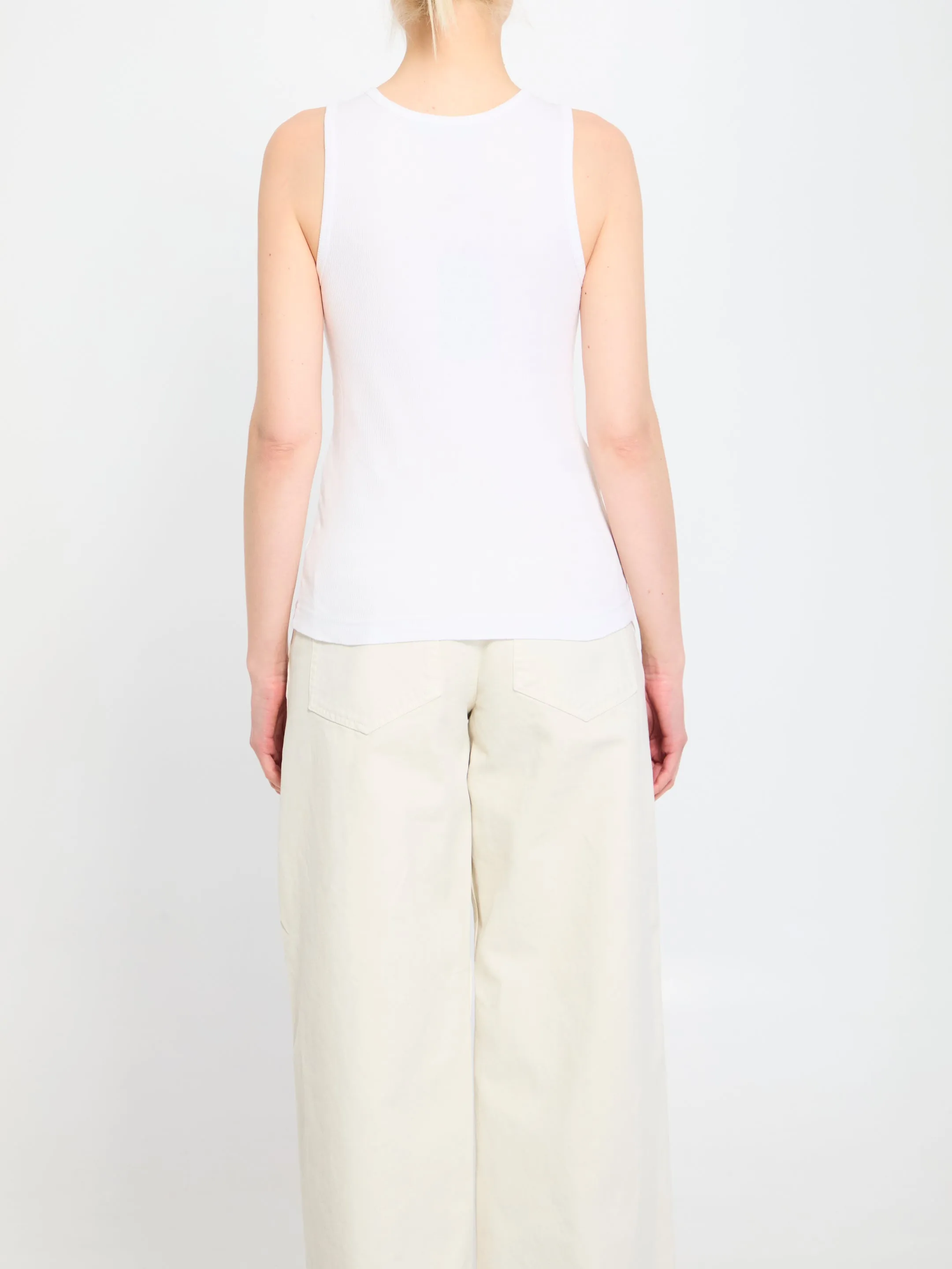 TANK TOP WHITE RIBBON LOGO STRASS sold by Lord & Taylor product image thumbnail 4