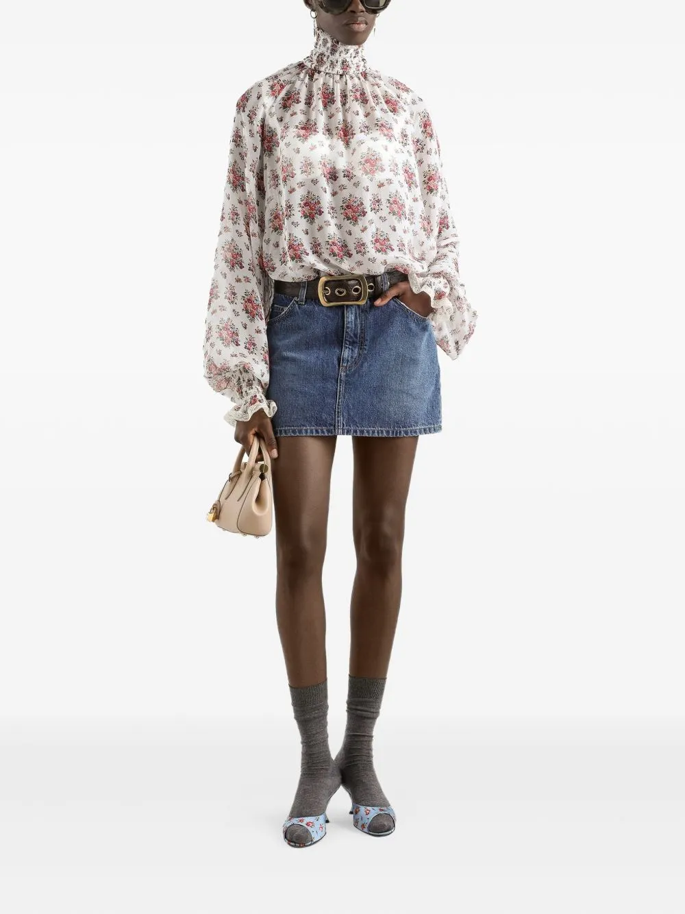 TRANSPARENT WHITE BLOUSE WITH FLOWERS sold by Lord & Taylor product image thumbnail 2