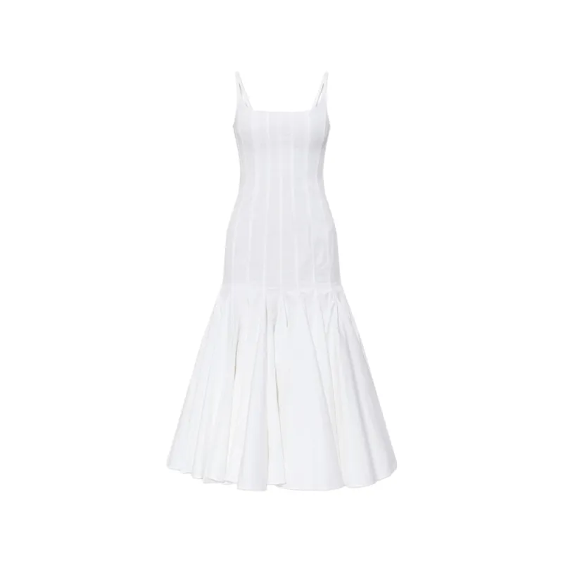 Square Neck Flared Hem Midi Dress made by Jacquemus