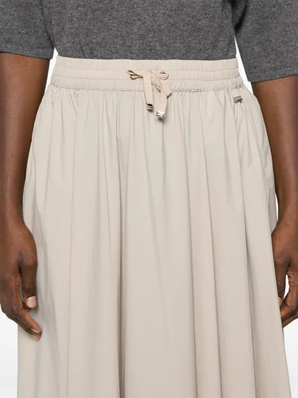 LONG BEIGE SKIRT WITH ELASTIC WAIST made by Herno