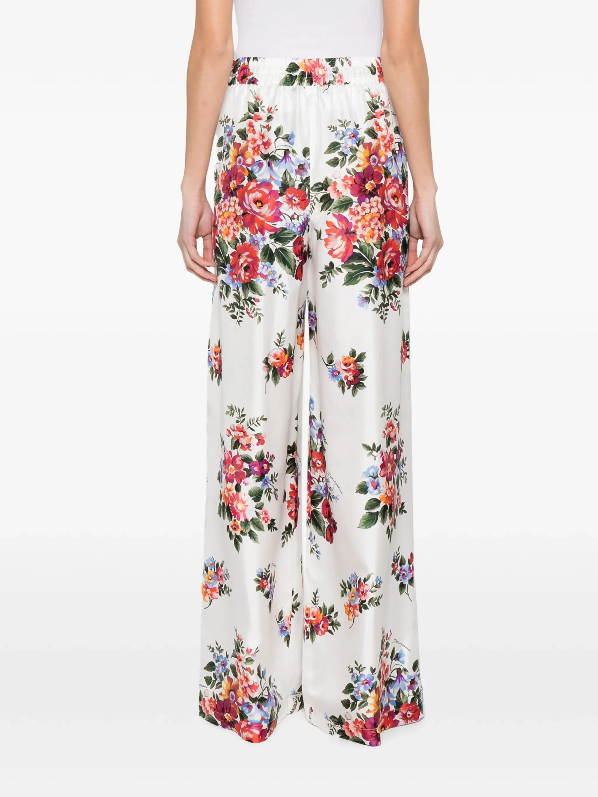WHITE FLORAL PRINT TROUSERS, WIDE LEG sold by Lord & Taylor product image thumbnail 4