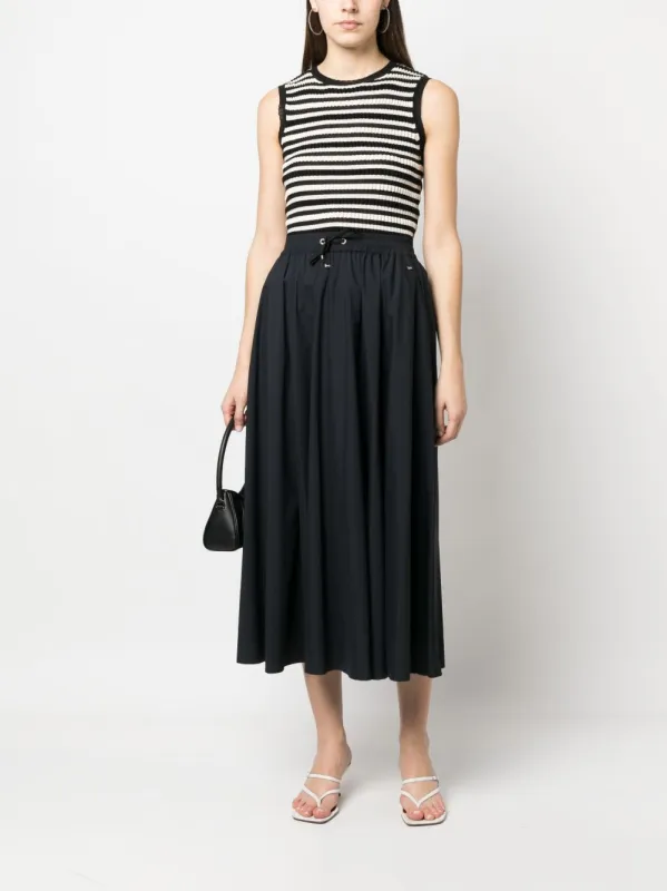 LONG BLACK SKIRT WITH ELASTIC WAIST made by Herno